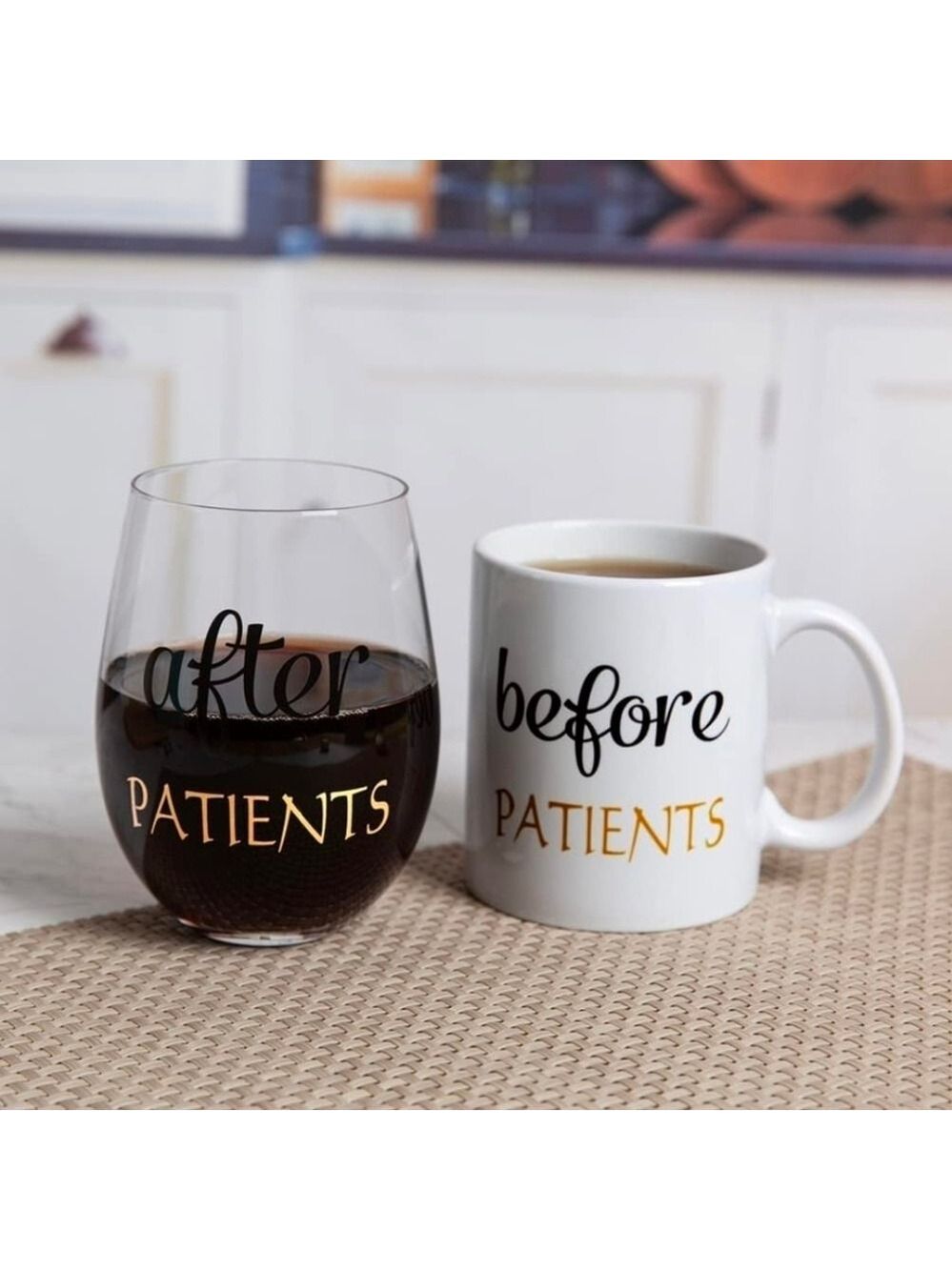 Before Patients Coffee Mug And Afer Patients Wine Glass